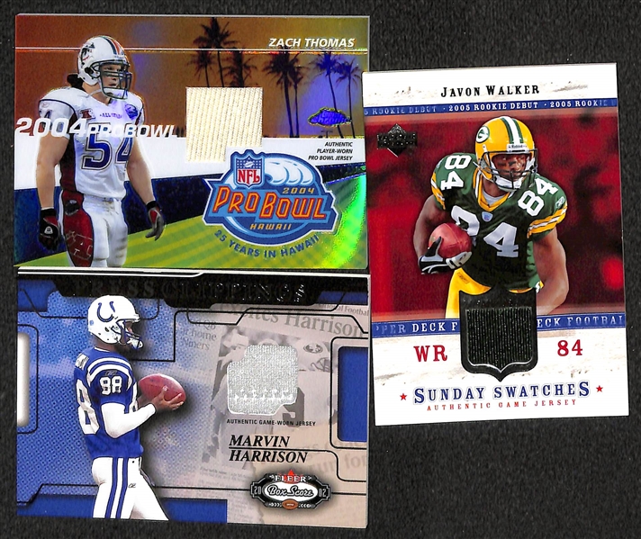 Lot of 50 Certified Football Relic Cards (Mostly Game-Worn Jersey Cards) w/ P. Manning, Brees, Urlacher, T. Brown, ...